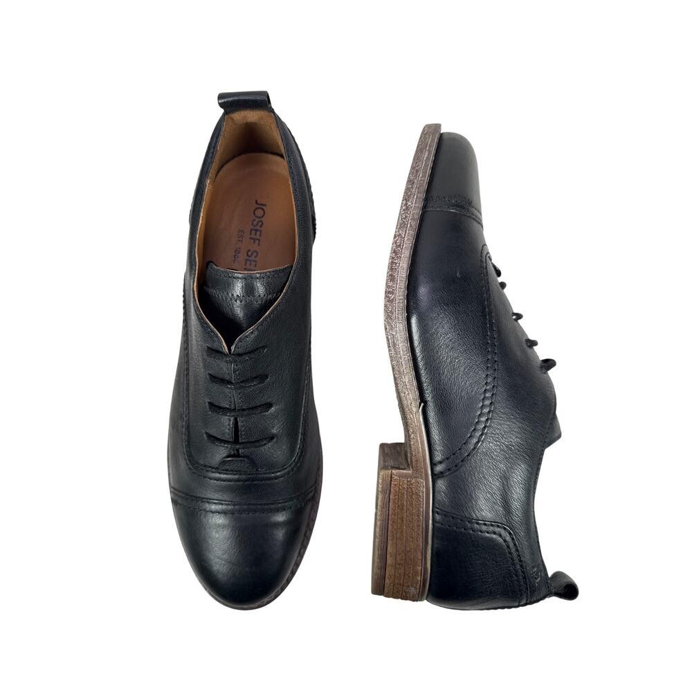 Josef Seibel Sienna‎ 85 Oxford Casual Shoe Womens 8-8.5 EU 39 Black Leather
